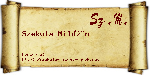Szekula Milán névjegykártya
